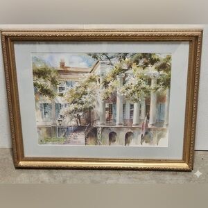 Signed, Numbered, Framed Print of COLLEGE OF CHARLESTON by Josie Van Gent Edell